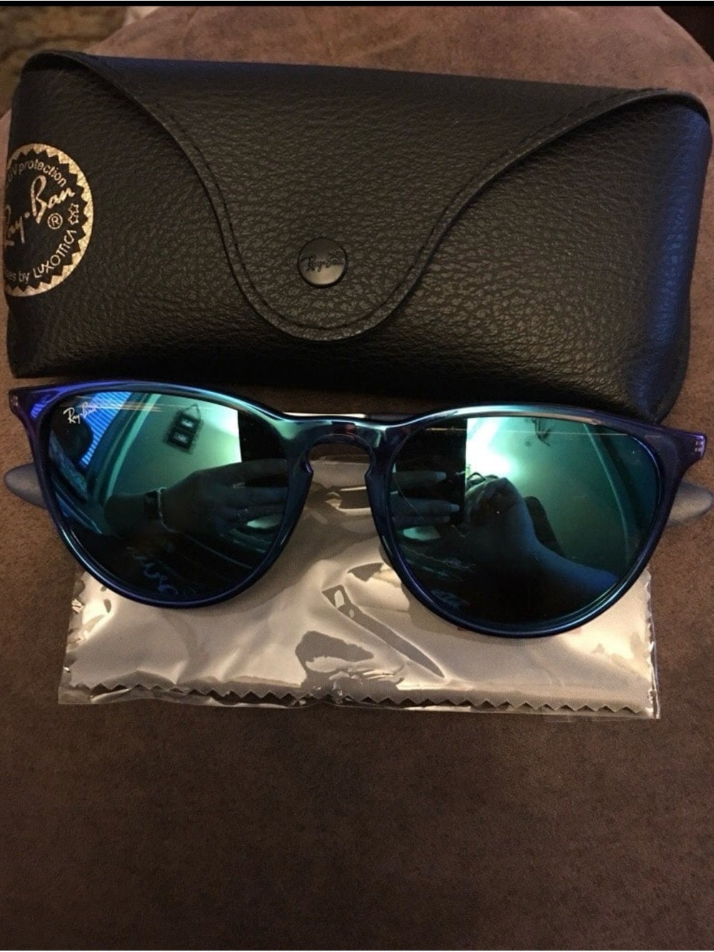 NEW Ray-Ban Men’s Blue Mirrored Round Sunglasses - Picture 1 of 2